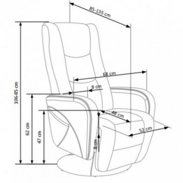 PULSAR recliner z funkcją masażu beżowy