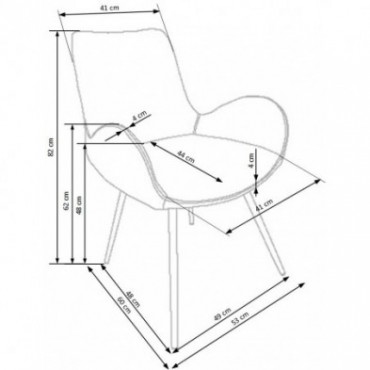 K392 krzesło popielaty / brązowy 