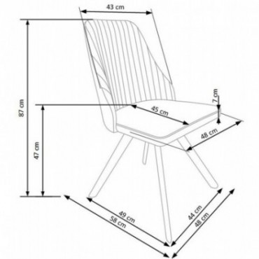 K206 krzesło biało / czarny 