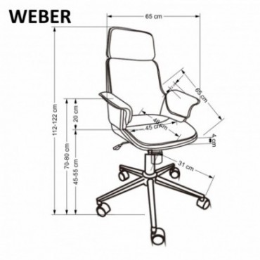 WEBER fotel gabinetowy orzechowy / czarny 