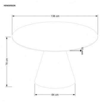 HENDERSON stół okrągły, orzechowy 