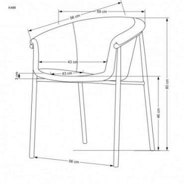 K489 krzesło popielaty 