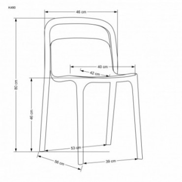 K490 krzesło plastik biały 