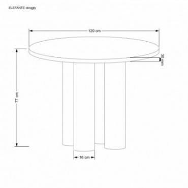 ELEFANTE OKRĄGŁY stół dąb naturalny 