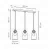  Alessandro Lampa Wisząca 3xE27 Max.60W Czarny/Transparentny PVC/Dąb Olejowany/Transparentny 