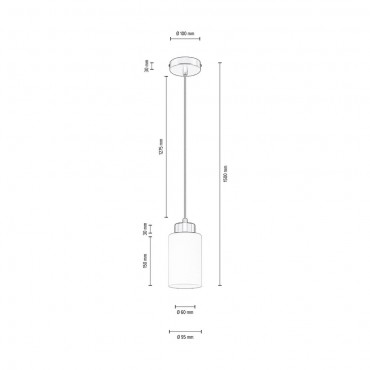  Bosco Lampa Wisząca 1xE27 Max.60W Czarny/Biały 