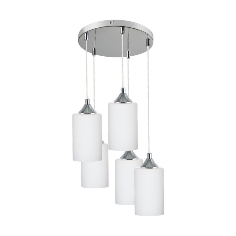  Bosco Mix Lampa Wisząca 5xE27 Max.60W Chrom/Transparentny PVC/Biały 