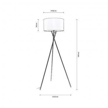  Hugo Lampa Podłogowa 1xE27 Max.40W Czarny/Transparentny/Czarny 