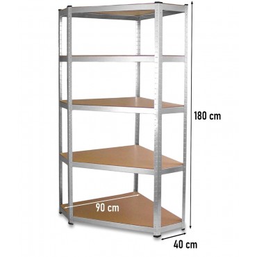  REGAŁ MAGAZYNOWY NAROŻNY METALOWY GC9040 MDF 175KG 