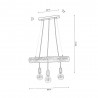  Tongo Lampa Wisząca 3xE27 Max.60W Czarny / Sosna Bejcowana Orzechowa 