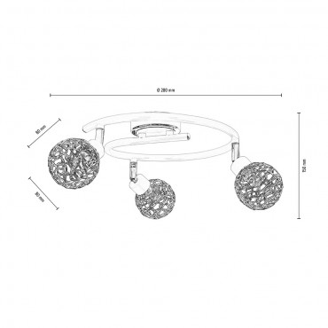  Virgo Lampa Sufitowa 3xG9 Max.40W Czarny/Chrom 