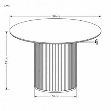LOPEZ stół okrągły, dąb naturalny 