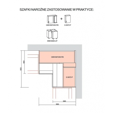 Szafka kuchenna górna narożna Verdi (mistyczny mat)