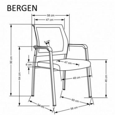 BERGEN fotel czarny 