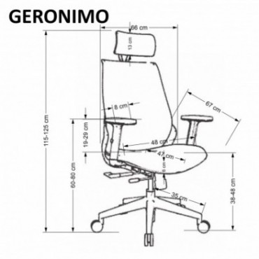 GERONIMO fotel gabinetowy czarny 