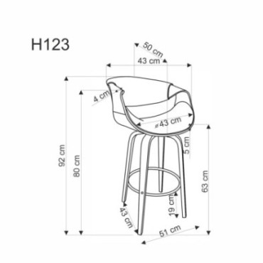 H123 hoker popielaty / orzechowy 