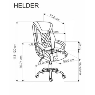 HELDER fotel gabinetowy czarny 