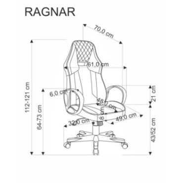 RAGNAR fotel gabinetowy czarny / czerwony 