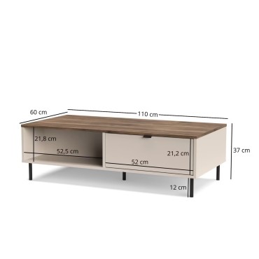 Ława EVO 2s/110 kaszmir / dąb castello