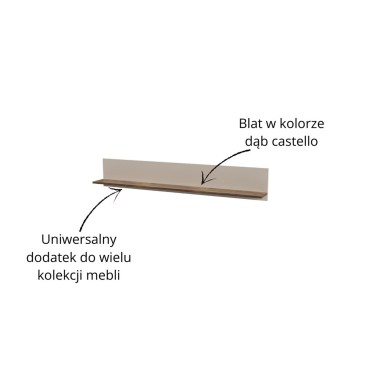 Półka EVO 150 kaszmir / dąb castello