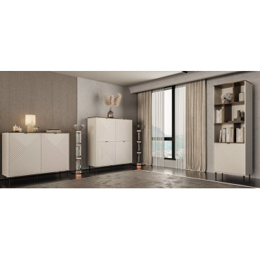 Regał EVO 4d kaszmir / dąb castello