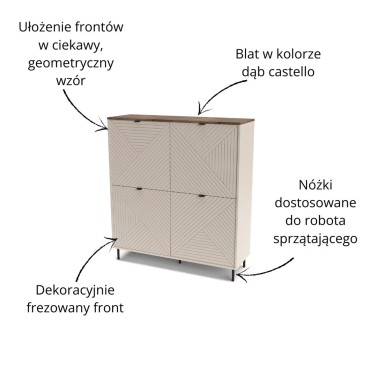 Regał EVO 4d kaszmir / dąb castello