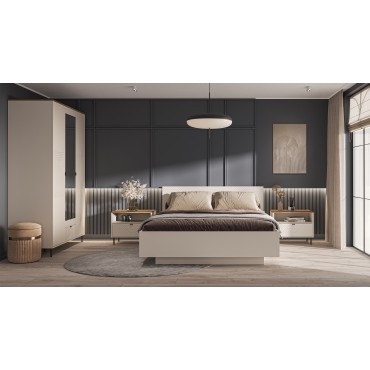 Szafka nocna EVO 1s kaszmir / dąb castello