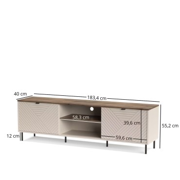 Szafka RTV EVO 2d/180 kaszmir / dąb castello