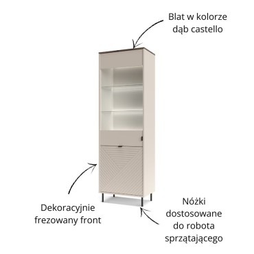Witryna EVO 1d1w kaszmir / dąb castello