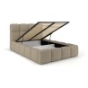 Łóżko tapicerowane Fluffy 140x200 z pojemnikiem beżowo-szare