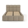 Łóżko tapicerowane Fluffy 120x200 z pojemnikiem beżowo-szare