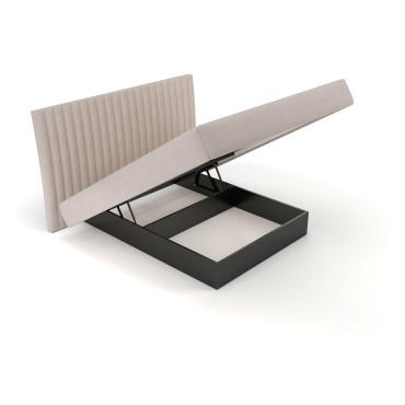 Łóżko tapicerowane Pedro 180x200 z pojemnikiem beżowe