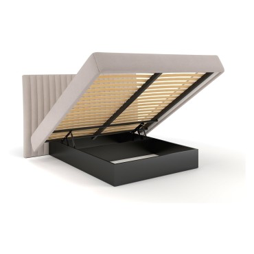 Łóżko tapicerowane Pedro 180x200 z pojemnikiem beżowe