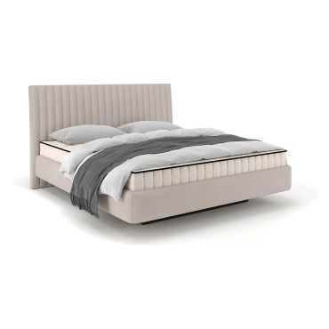 Łóżko tapicerowane Pedro 160x200 z pojemnikiem beżowe