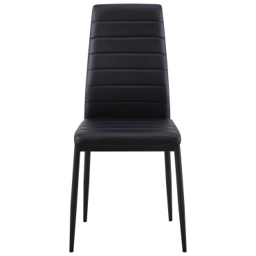 Krzesło tapicerowane Wani ekoskóra czarne