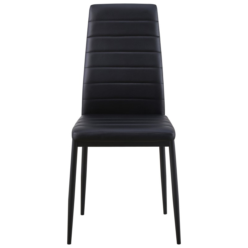 Krzesło tapicerowane Wani ekoskóra czarne