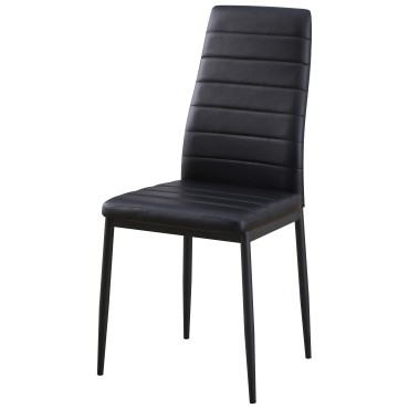Krzesło tapicerowane Wani ekoskóra czarne