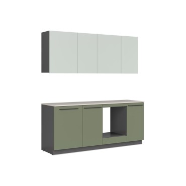 Komplet kuchenny Milino Small 210 cm zielona z blatem