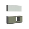Komplet kuchenny Milino Small 210 cm zielona z blatem