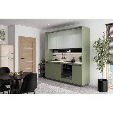 Komplet kuchenny Milino Small 210 cm zielona z blatem