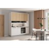 Komplet kuchenny Milino Small 210 cm biały/dąb z blatem