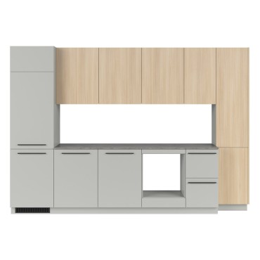 Komplet kuchenny Milino Medium B 332 cm szary/dąb z blatem