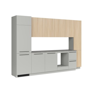 Komplet kuchenny Milino Medium B 332 cm szary/dąb z blatem