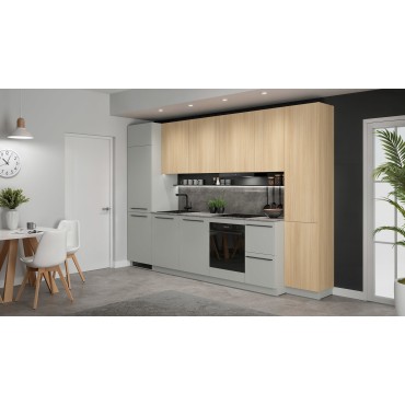 Komplet kuchenny Milino Medium B 332 cm szary/dąb z blatem