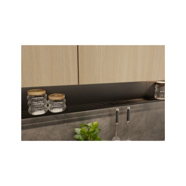 Komplet kuchenny Milino Medium B 332 cm szary/dąb z blatem