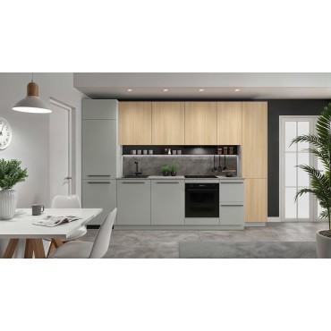 Komplet kuchenny Milino Medium B 332 cm szary/dąb z blatem