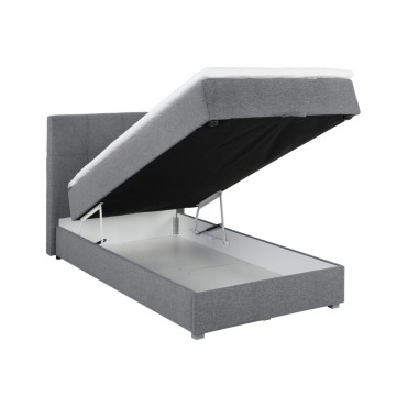 Łóżko kontynentalne Winer 100x200 z pojemnikiem szare