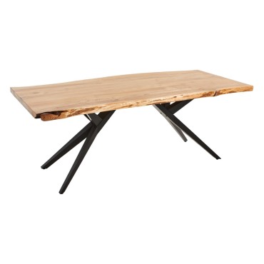 Stół prostokątny drewniany Timon 200x100 akacja/czarny