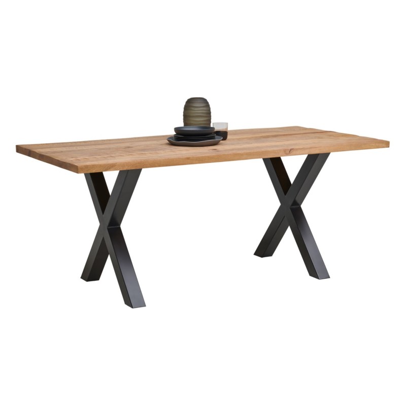 Stół drewniany Mira 180x90/77 mango/czarny