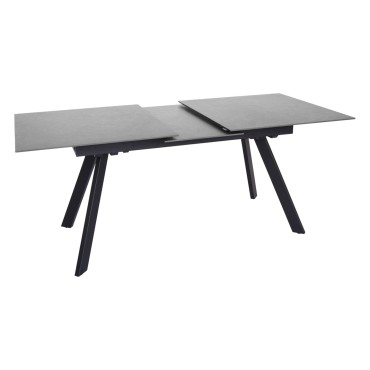 Stół rozkładany Planet 160-200x90 czarny/antacyt